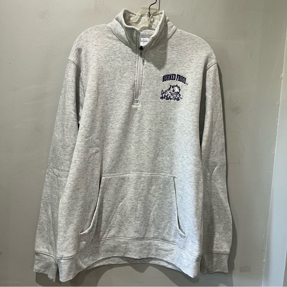 Rivalry Threads TCU Horned Frogs Gray 1/4 zip Size Medium - Picture 2 of 8